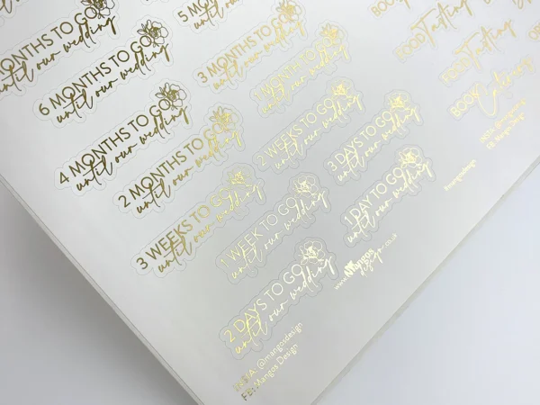 White Paper Foiled Stickers