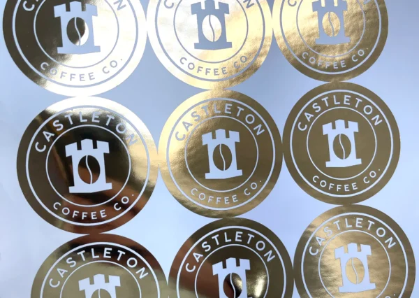 White Paper Foiled Stickers