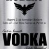 Vodka Labels on Silver Metallic Material