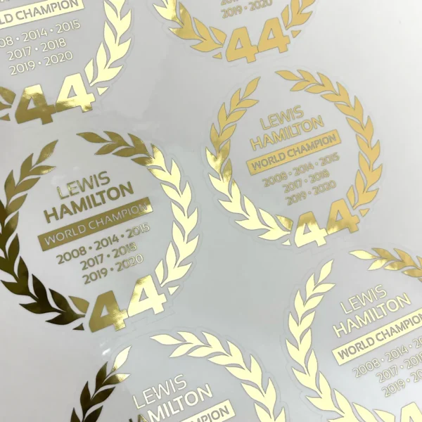 White Waterproof Foiled Stickers